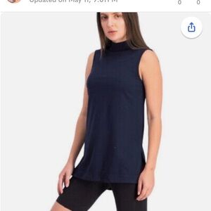 Black Kit and Ace Sleek Sleeveless Mock Neck Blouse